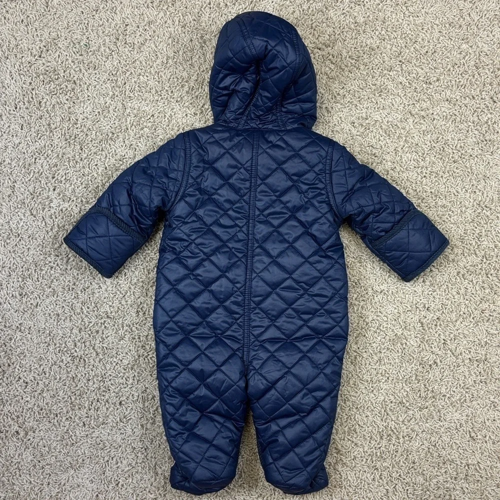 Ralph Lauren navy hooded barn bunting sz 3 months